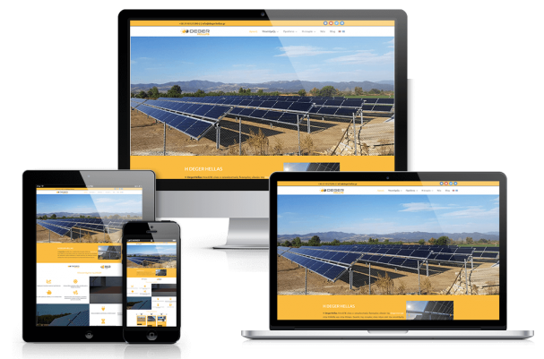 Απεικόνιση σε Διάφορες Συσκευές της Αρχικής Σελίδας της Ιστοσελίδας degerhellas.gr